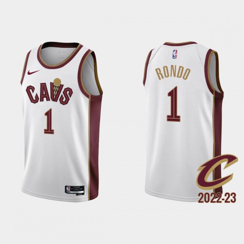 Cleveland Cavaliers #1 Rajon Rondo White Mens 2022-23 Association Edition Jersey Mens