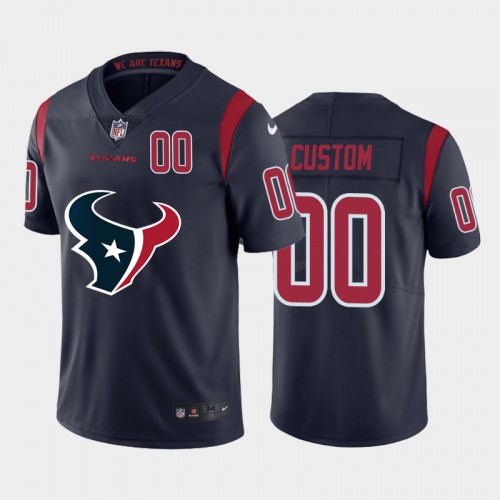 Houston Texans Custom Navy Blue Men's Big Team Logo Player Vapor Limited Jersey