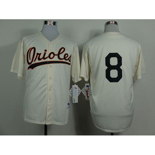 Baltimore Orioles #8 Cal Ripken Cream 1954 Turn Back The Clock Stitched Jersey Men's