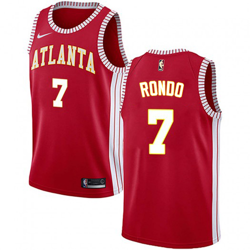 Atlanta Hawks #7 Rajon Rondo Red Swingman Statement Edition Jersey Mens