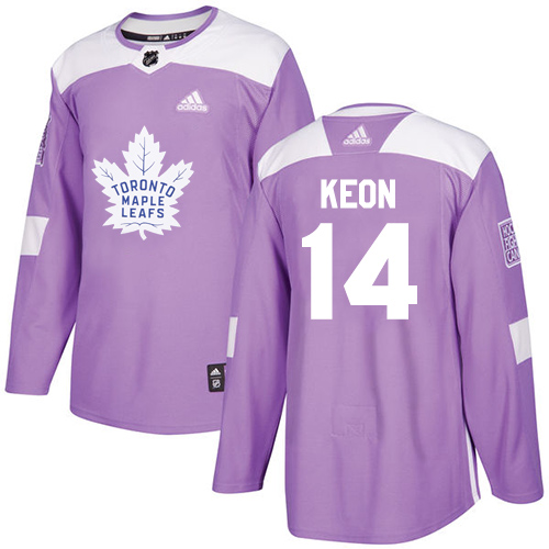 Adidas Maple Toronto Maple Leafs #14 Dave Keon Purple Authentic Fights Cancer Stitched Jersey Men's