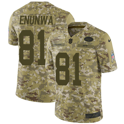New York Jets #81 Quincy Enunwa Camo Youth Stitched Limited 2018 Salute to Service Jersey Youth