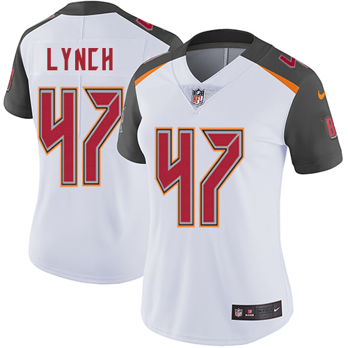 Tampa Bay Buccaneers #47 John Lynch White Women's Stitched Vapor Untouchable Limited Jersey Womens