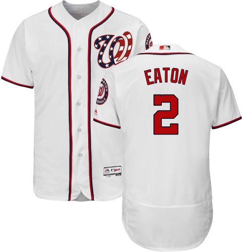 Washington Nationals #2 Adam Eaton White Flexbase Authentic Collection Stitched Jersey Men's