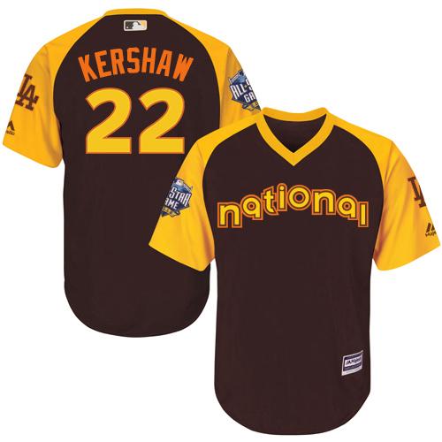 Los Angeles Dodgers #22 Clayton Kershaw Brown 2016 All-Star National League Stitched Youth Jersey Youth
