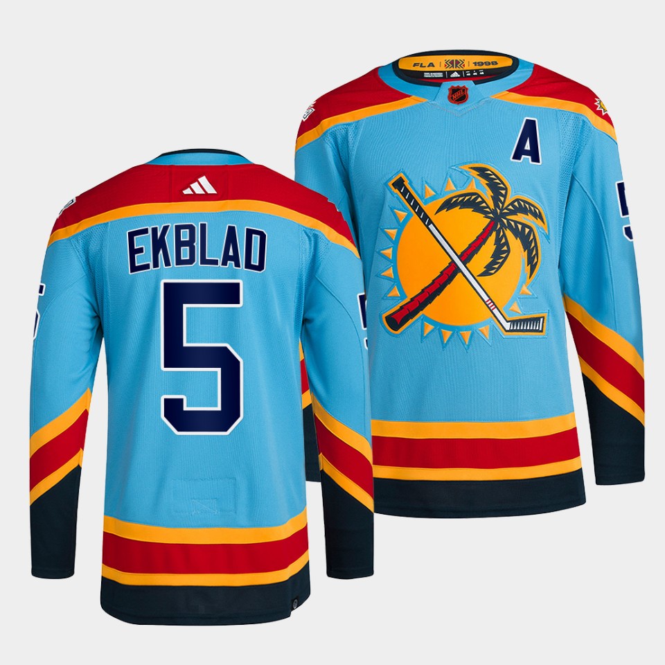Florida Panthers #5 Aaron Ekblad Men's Adidas Reverse Retro 2.0 Authentic Player Jersey - Blue