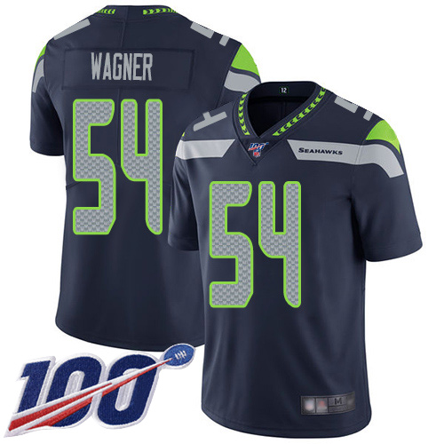 Seattle Seahawks #54 Bobby Wagner Steel Blue Team Color Men's Stitched 100th Season Vapor Limited Jersey Men's