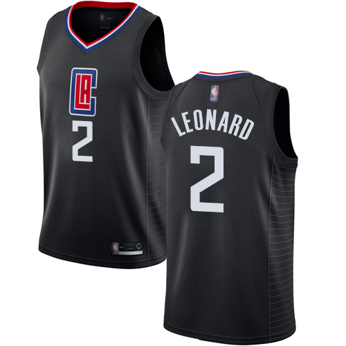 Los Angeles Clippers #2 Kawhi Leonard Black Swingman Statement Edition Jersey Mens