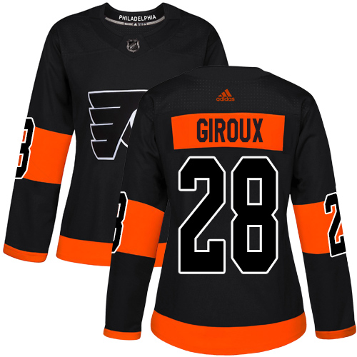 Adidas Philadelphia Flyers #28 Claude Giroux Black Alternate Authentic Women's Stitched Jersey Womens