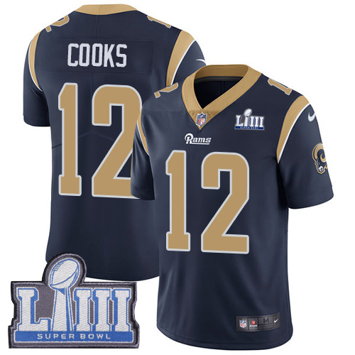 Los Angeles Rams #12 Brandin Cooks Navy Blue Team Color Super Bowl LIII Bound Youth Stitched Vapor Untouchable Limited Jersey Youth