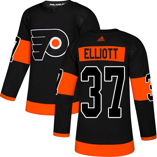 Adidas Philadelphia Flyers #37 Brian Elliott Black Alternate Authentic Stitched Jersey Men's
