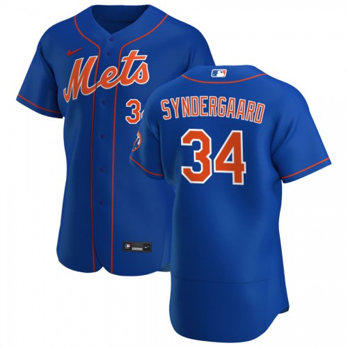 New York New York Mets #34 Noah Syndergaard Men's Royal Alternate 2020 Authentic Player Jersey Men's