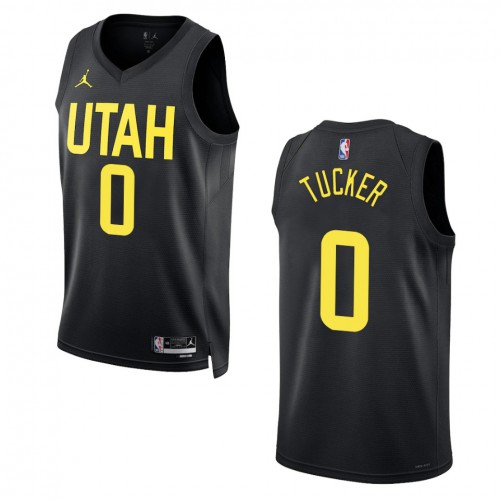 Utah Utah Jazz #0 Talen Horton-Tucker Mens Black 2022-23 Statement Edition Jersey Mens