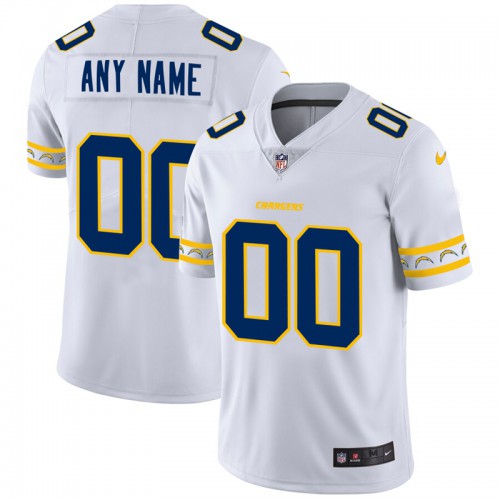 Los Angeles Chargers Custom White Team Logo Vapor Limited Jersey