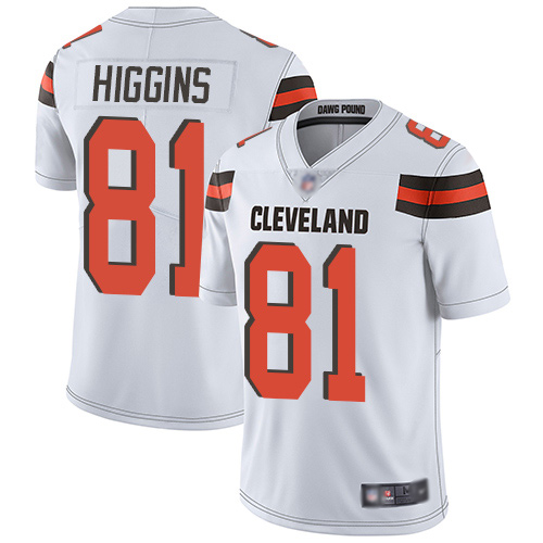 Cleveland Browns #81 Rashard Higgins White Men's Stitched Vapor Untouchable Limited Jersey Men's
