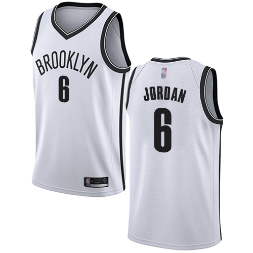 Brooklyn Nets #6 DeAndre Jordan White Youth Swingman Association Edition Jersey Youth