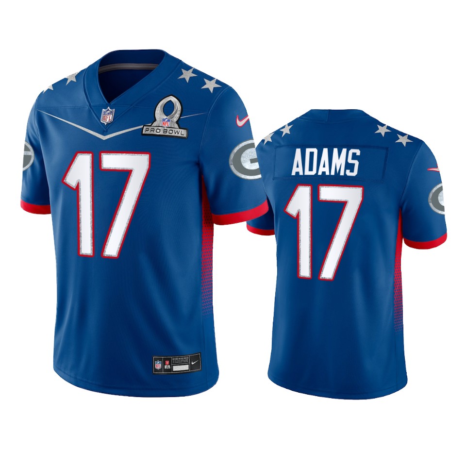 Packers #17 Davante Adams Men's 2022 NFC Pro Bowl Game Jersey Royal
