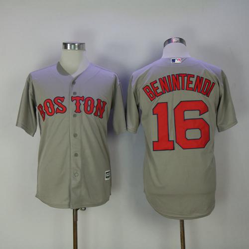 Boston Red Sox #16 Andrew Benintendi Grey New Cool Base Stitched Jersey Men's