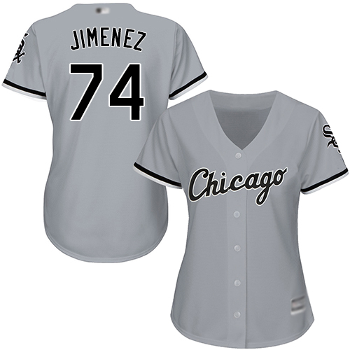 Chicago White Sox #74 Eloy Jimenez Grey Road Women's Stitched Jersey Womens