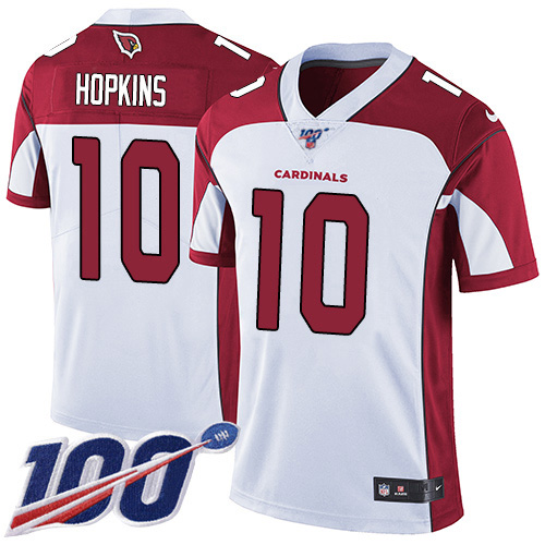 Cardinals #10 DeAndre Hopkins White Men's Stitched 100th Season Vapor Untouchable Limited Jersey