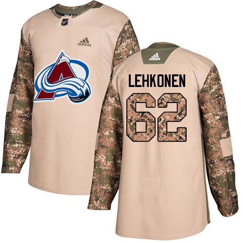 Adidas Colorado Avalanche #62 Artturi Lehkonen Camo Authentic 2017 Veterans Day Stitched Jersey Men's