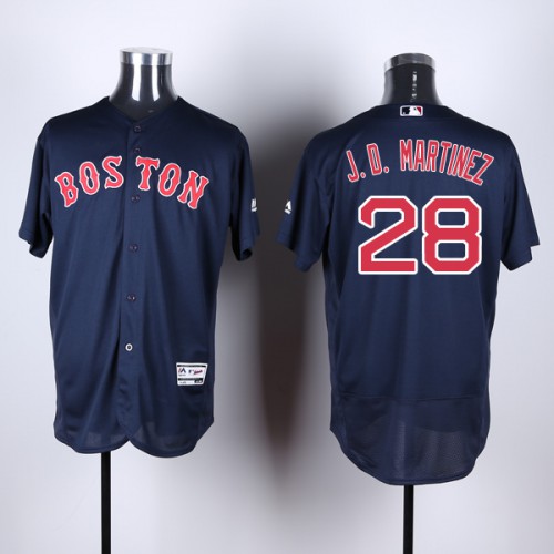 Boston Red Sox #28 J. D. Martinez Navy Blue Flexbase Authentic Collection Stitched Jersey Men's