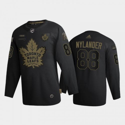 Toronto Maple Toronto Maple Leafs #88 William Nylander Men's Adidas 2020 Veterans Day Authentic Jersey - Black Men's