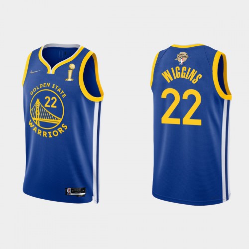 Golden State Golden State Warriors #22 Andrew Wiggins Mens Blue 2021-22 Finals Champions Swingman Jersey Mens