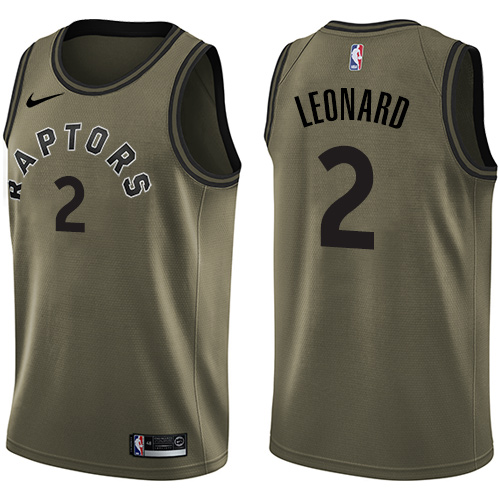 Toronto Raptors #2 Kawhi Leonard Green Youth Swingman Salute to Service Jersey Youth