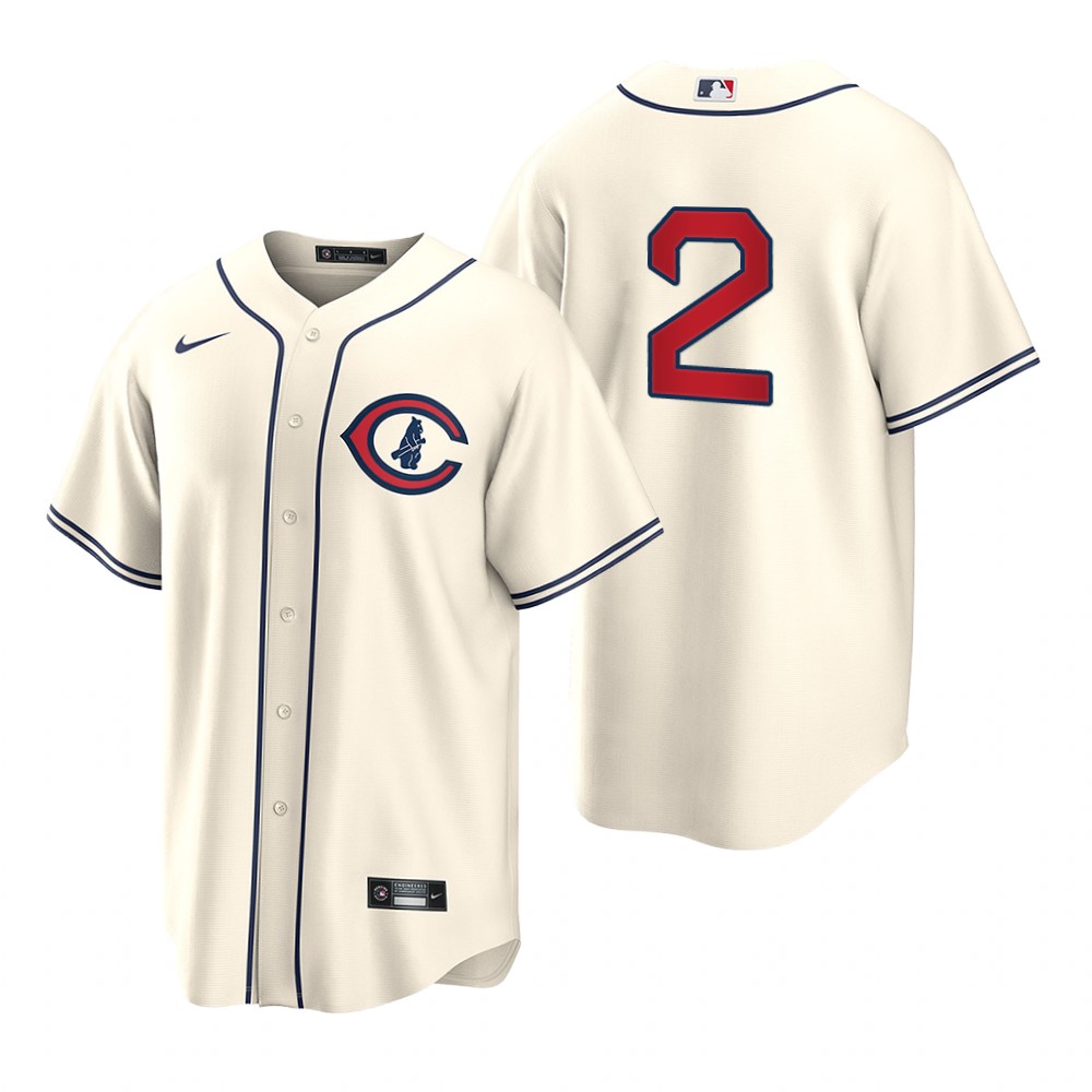 Chicago Cubs #2 Nico Hoerner Men's 2022 Field Of Dreams Game Jersey - Cream