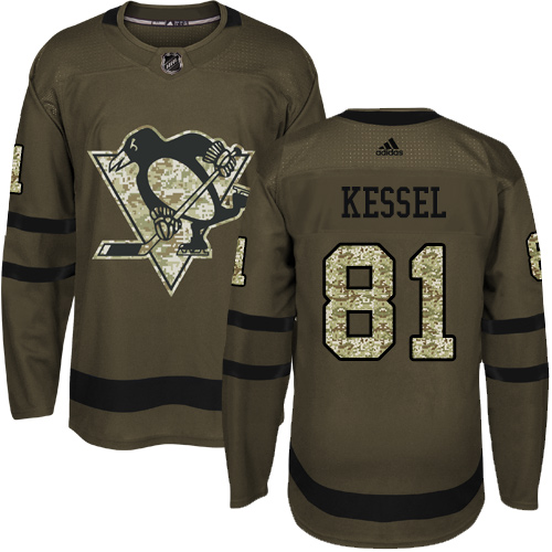 Adidas Pittsburgh Penguins #81 Phil Kessel Green Salute to Service Stitched Youth Jersey Youth