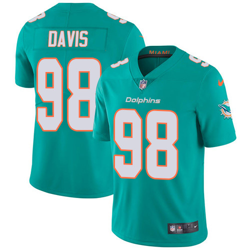 Miami Dolphins #98 Raekwon Davis Aqua Green Team Color Men's Stitched Vapor Untouchable Limited Jersey Men's