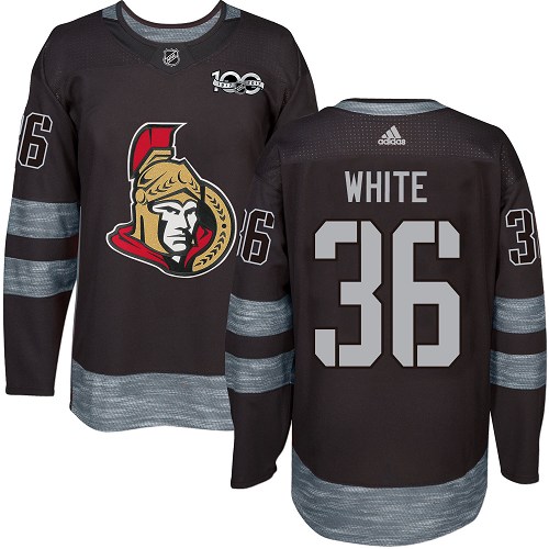 Adidas Ottawa Senators #36 Colin White Black 1917-2017 100th Anniversary Stitched Jersey Men's