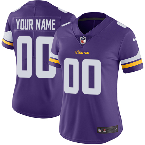 Minnesota Vikings Customized Purple Team Color Stitched Vapor Untouchable Limited Women's Jersey