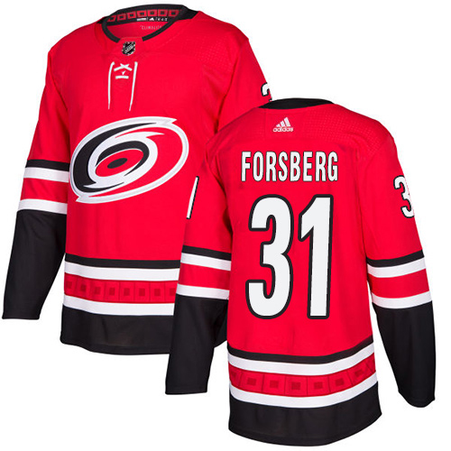 Adidas Carolina Hurricanes #31 Anton Forsberg Red Home Authentic Stitched Youth Jersey Youth