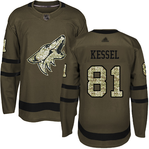 Adidas Arizona Coyotes #81 Phil Kessel Green Salute to Service Stitched Jersey Men's