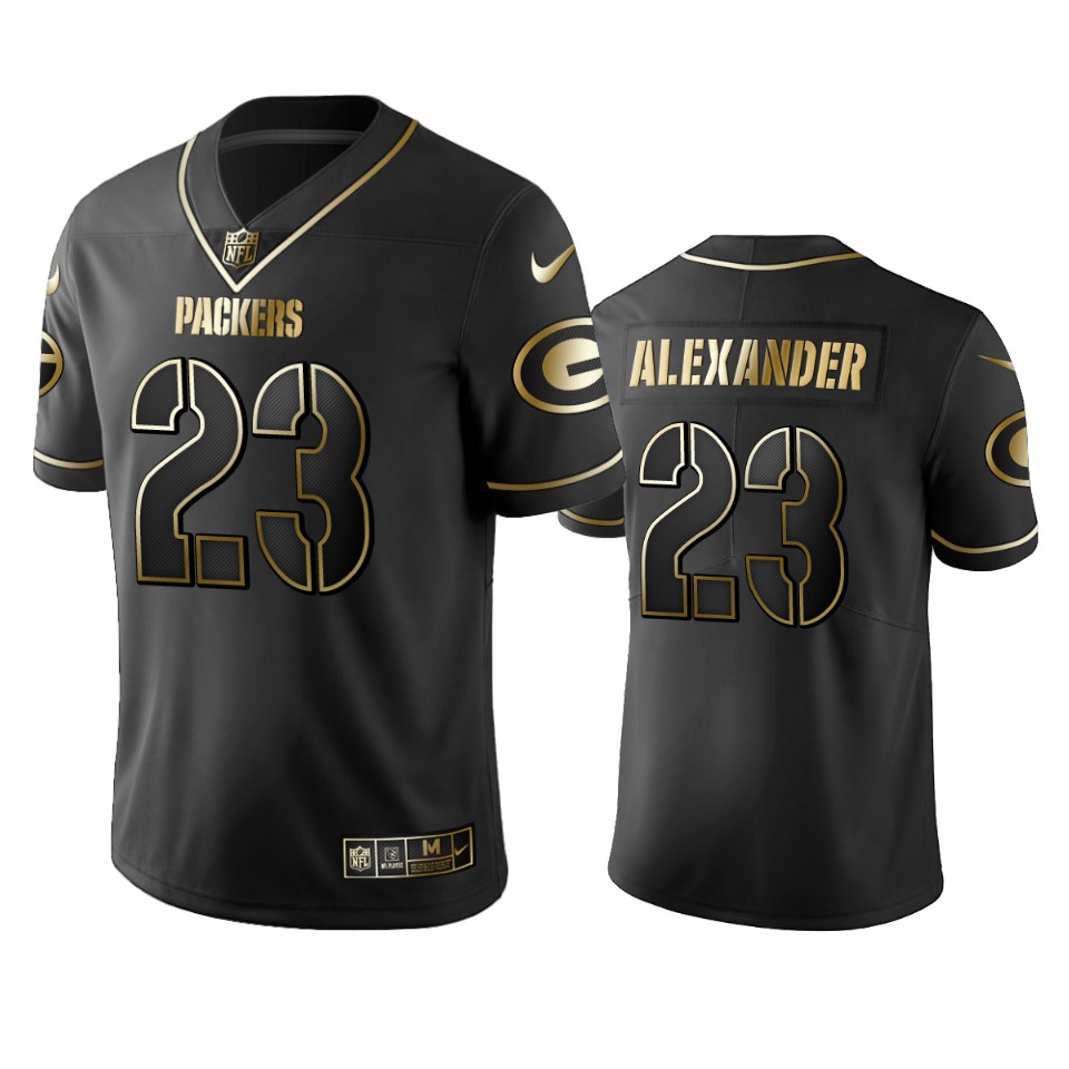 Packers #23 Jaire Alexander Men's Stitched Vapor Untouchable Limited Black Golden Jersey