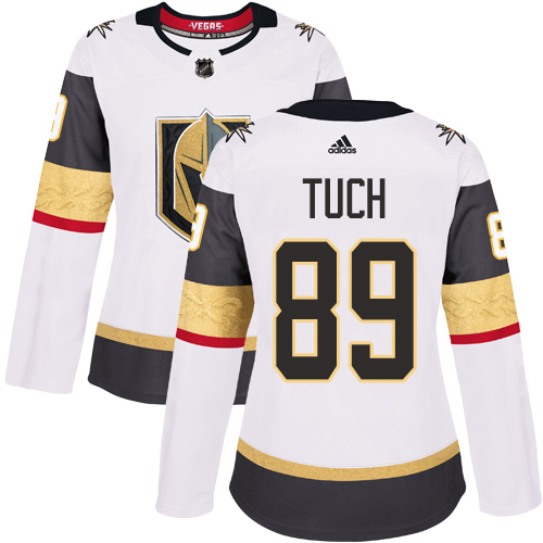 Adidas Golden Vegas Golden Knights #89 Alex Tuch White Road Authentic Women's Stitched Jersey Womens