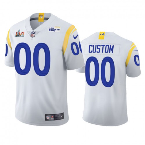 Los Angeles Rams Custom Super Bowl LVI Patch 2021 Vapor Limited Jersey - White