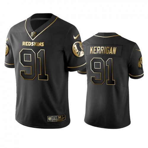 Washington Commanders #91 Ryan Kerrigan Men's Stitched Vapor Untouchable Limited Black Golden Jersey Men's