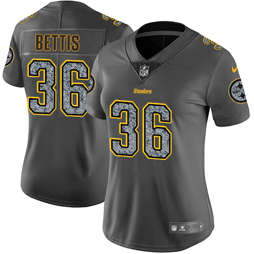 Steelers #36 Jerome Bettis Gray Static Women's Stitched Vapor Untouchable Limited Jersey