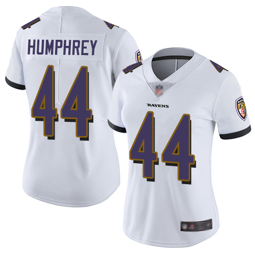 Baltimore Ravens #44 Marlon Humphrey White Women's Stitched Vapor Untouchable Limited Jersey Womens