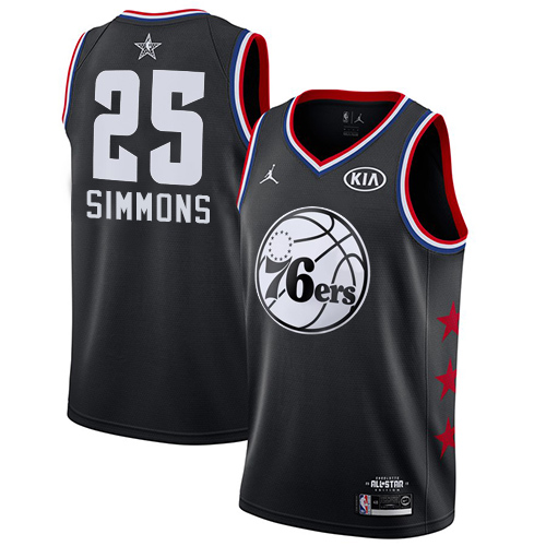 Philadelphia 76ers #25 Ben Simmons Black Womens Jordan Swingman 2019 All-Star Game Jersey Womens
