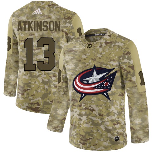 Adidas Columbus Blue Jackets #13 Cam Atkinson Camo Authentic Stitched Jersey Men's