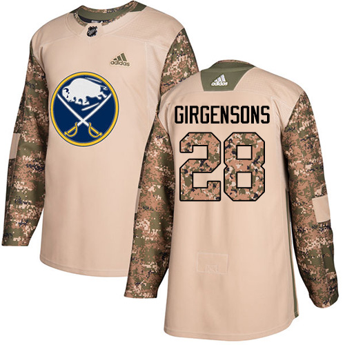 Adidas Buffalo Sabres #28 Zemgus Girgensons Camo Authentic 2017 Veterans Day Stitched Jersey Men's