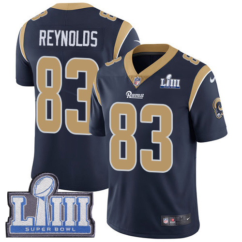 Los Angeles Rams #83 Josh Reynolds Navy Blue Team Color Super Bowl LIII Bound Men's Stitched Vapor Untouchable Limited Jersey Men's