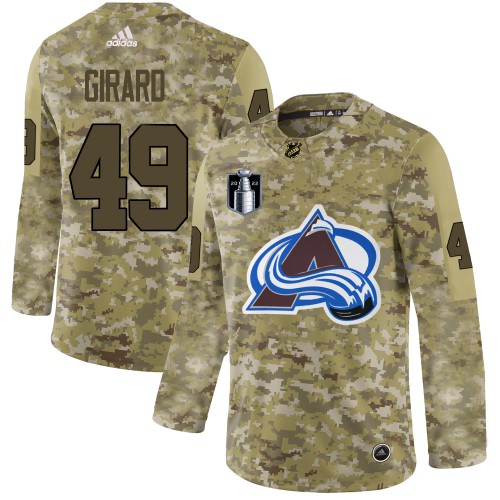 Adidas Colorado Avalanche #49 Samuel Girard Camo 2022 Stanley Cup Final Patch Authentic Stitched Jersey Men's