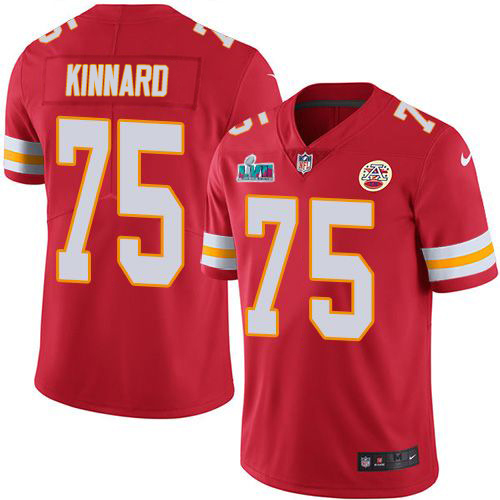Chiefs #75 Darian Kinnard Red Team Color Super Bowl LVII Patch Men's Stitched Vapor Untouchable Limited Jersey