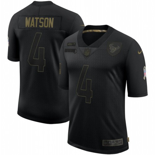 Houston Houston Texans #4 Deshaun Watson 2020 Salute To Service Limited Jersey Black Men's