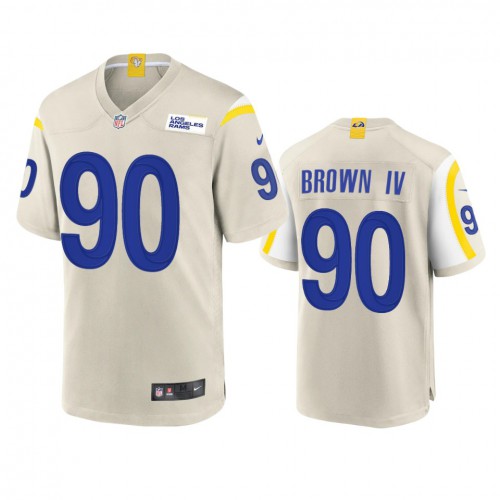 Los Angeles Los Angeles Rams #90 Earnest Brown IV Men's Game Jersey - Bone Men's